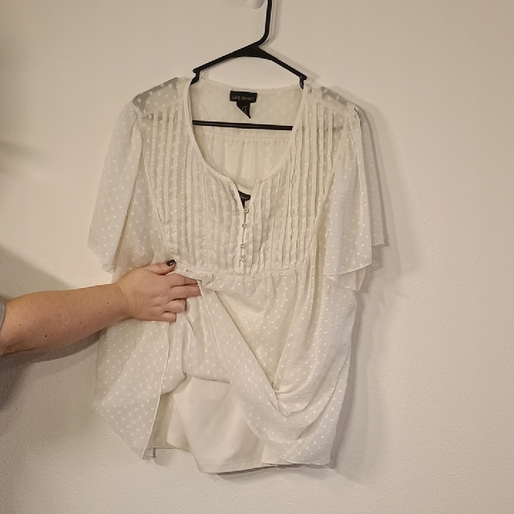 Apt. 9 Cream Polka Dot Blouse With Undershirt